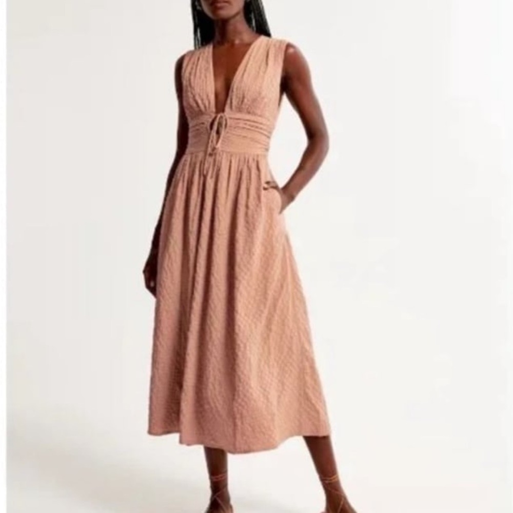 Abercrombie & Fitch Mauve/Terracotta Midi Dress